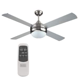 BCF5252R 52 in. Smart Indoor 4-Bladed Brushed Nickel Ceiling Fan with Light and Remote Control