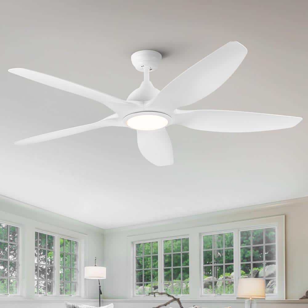 60 in. White Reversible Quiet DC Motor Downrod Mount Standard Fan with Remote Control Dimmable 6 Wind Speed price history on PriceWatchPro