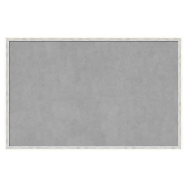 Amanti Art Paige White Silver 33 in. x 21 in Framed Magnetic Board