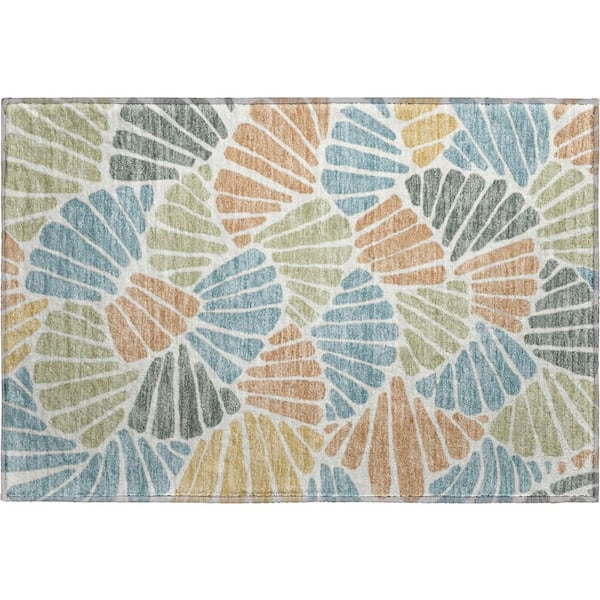 Mayfield Premium Machine Washable Abstract AMF2384 Seafoam 2 ft. x 3 ft. Accent Rug