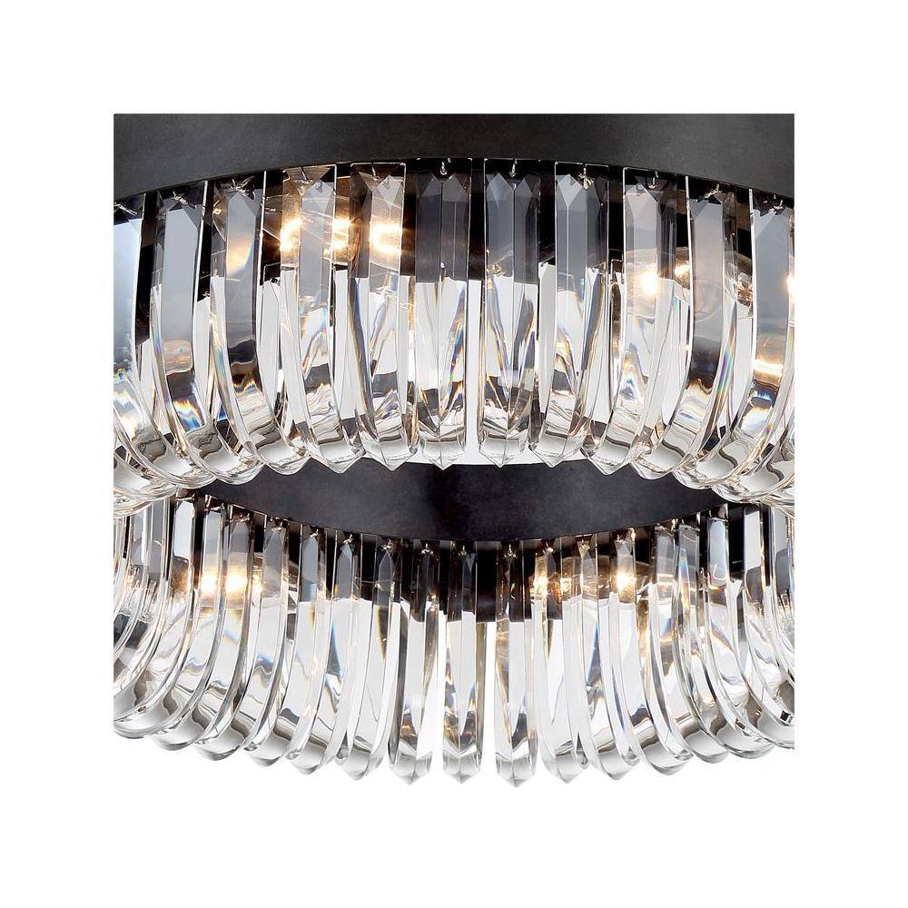 Charcoal Bronze 8-Light Chandelier with Clear Glass Beads