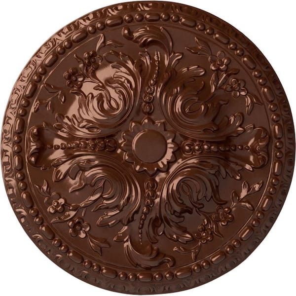 Ekena Millwork 19-5/8 in. x 3/4 in. Amelia Urethane Ceiling Medallion (Fits Canopies upto 2-3/8 in.), Copper Penny