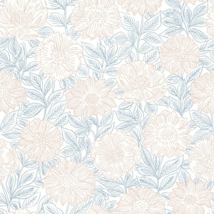 Faustin Blush Floral Matte Pre-pasted Paper Wallpaper