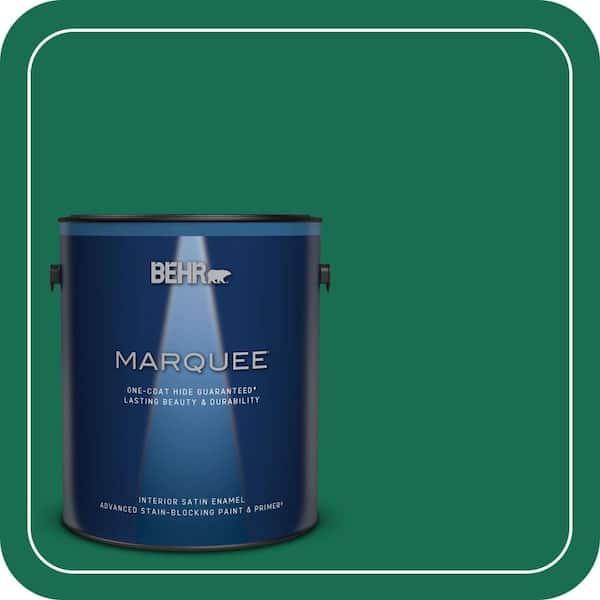 BEHR MARQUEE 1 gal. #S-H-470 Precious Emerald Satin Enamel Interior Paint & Primer