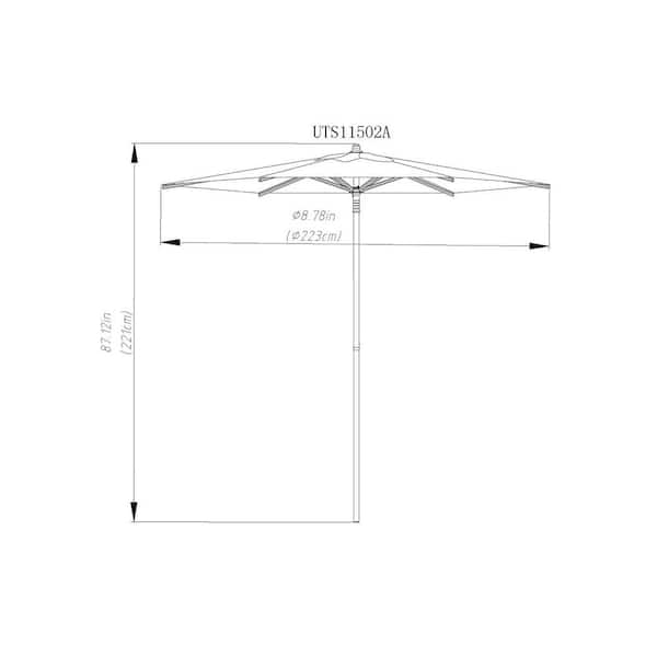StyleWell 7.5 ft. Steel Market Outdoor Patio Umbrella in StyleWell 7.5 ft. Steel Market Outdoor Patio Umbrella in
