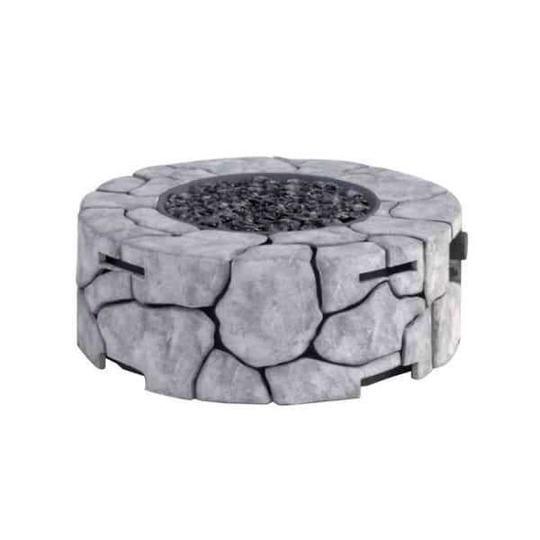Unbranded 9 in. H x 28 in. W Square Fiber Reinforced Concrete Outdoor Fire pit