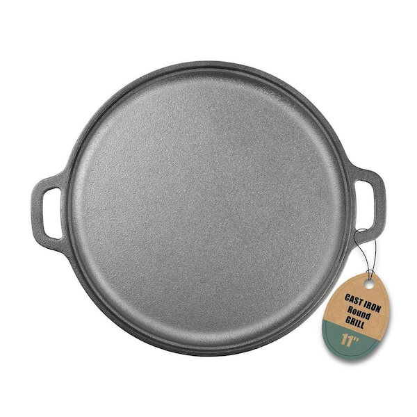 Cast Iron 11 in. x 11 in. Black Pre-Seasoned Griddle Pan with Dual Handles for Stove Top Oven Grill Campfire Cooking