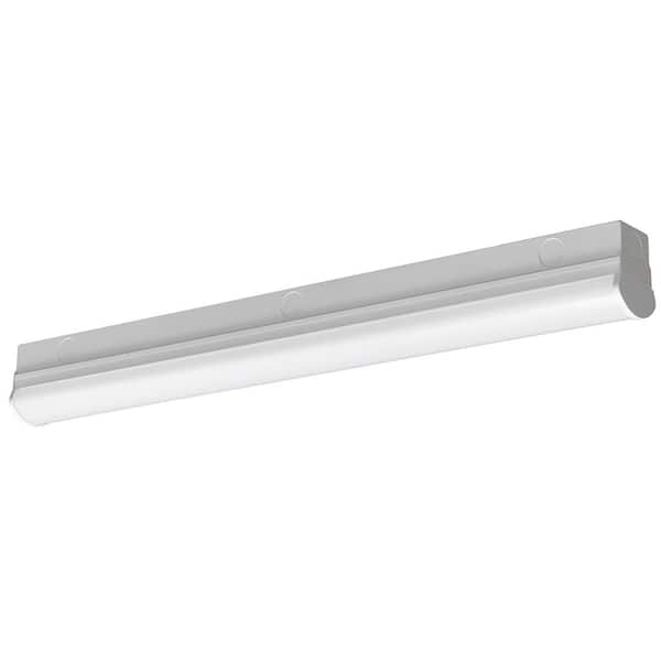 1-Pack 2 ft. 17-Watt Integrated LED White Strip Light Fixture Bright White 4000K 1800 Lumens 120-277V Direct Wire