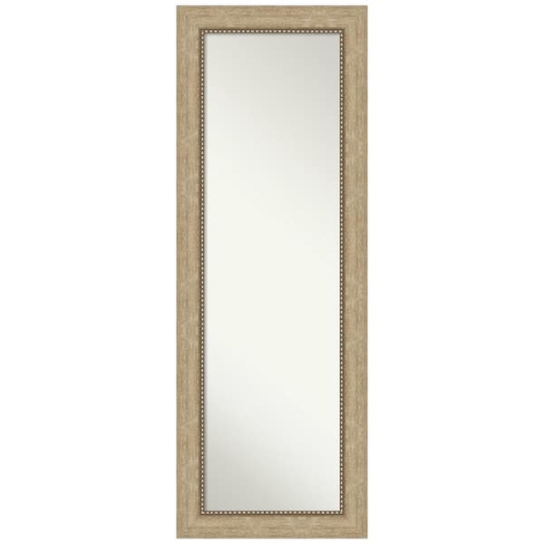 Amanti Art Astor 19 in. x 53 in. Casual Rectangle Framed Champagne On the Door Mirror