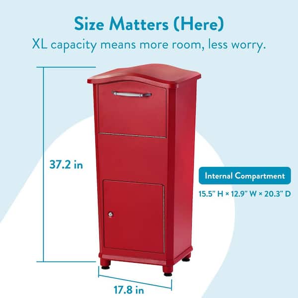 Architectural Mailboxes Elephantrunk Red, Extra Large, Steel