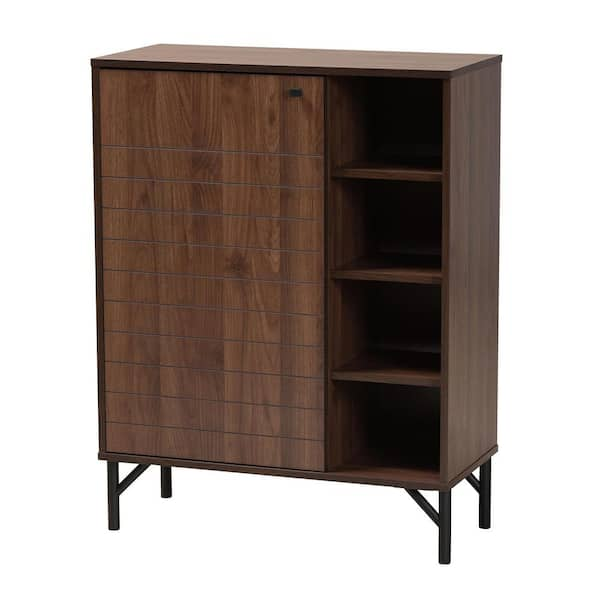 Baxton Studio Josette 29.5 in. W x 38.2 in. H Walnut Brown and