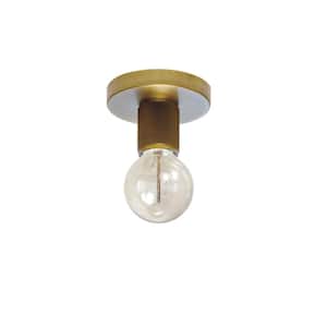 Roswell 3.15 in. H 1-Light Aged Brass Flush Mount with No Shade