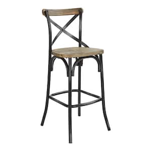 Somerset 30 in. Antique Black Bar Stool with Back