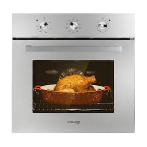 24 in. Built-in Electric Single Wall Oven with Rotisserie, 9 Cooking Modes, Mechanical Knob Control in Stainless-Steel