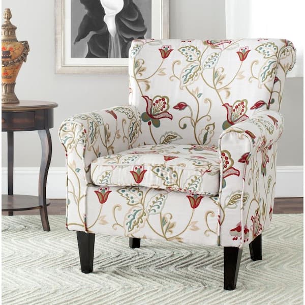 Hazina White/Red Club Arm Chair