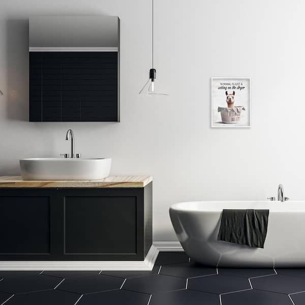 Funny Normal Dryer Quote by Lettered and Lined White Framed Typography Giclee Art Print 14 in. x 11 in.