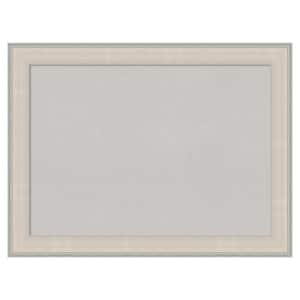 Cottage White Silver Wood Framed Grey Corkboard 32 in. x 24 in. Bulletin Board Memo Board