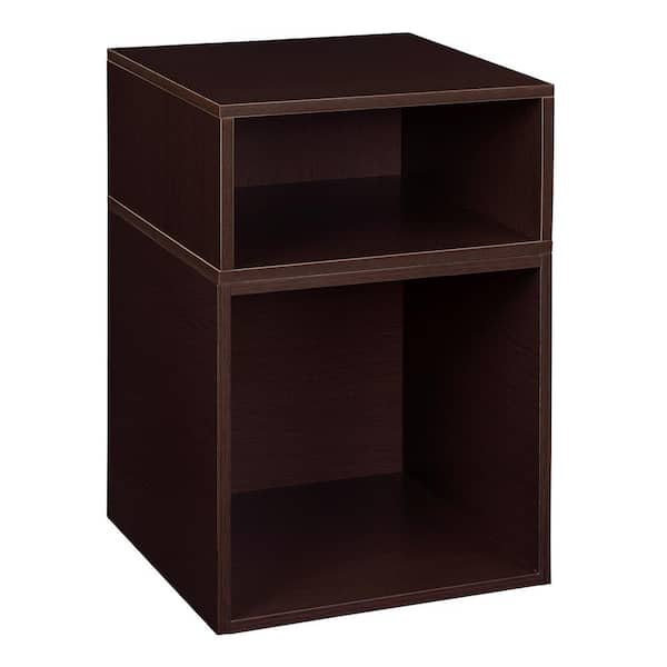 null 19.5 in. H x 13 in. W x 13 in. D Brown Wood 2-Cube Organizer