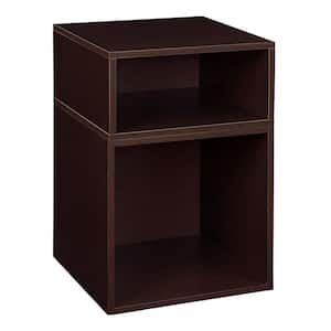 19.5 in. H x 13 in. W x 13 in. D Brown Wood 2-Cube Organizer
