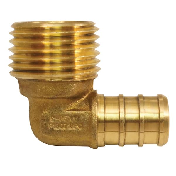 Apollo 3/4 in. Brass PEX-B Barb x 3/4 in. Male Pipe Thread Adapter 90-Degree Elbow