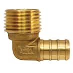 3/4 in. Brass PEX Barb x 3/4 in. Male Pipe Thread Adapter 90-Degree Elbow