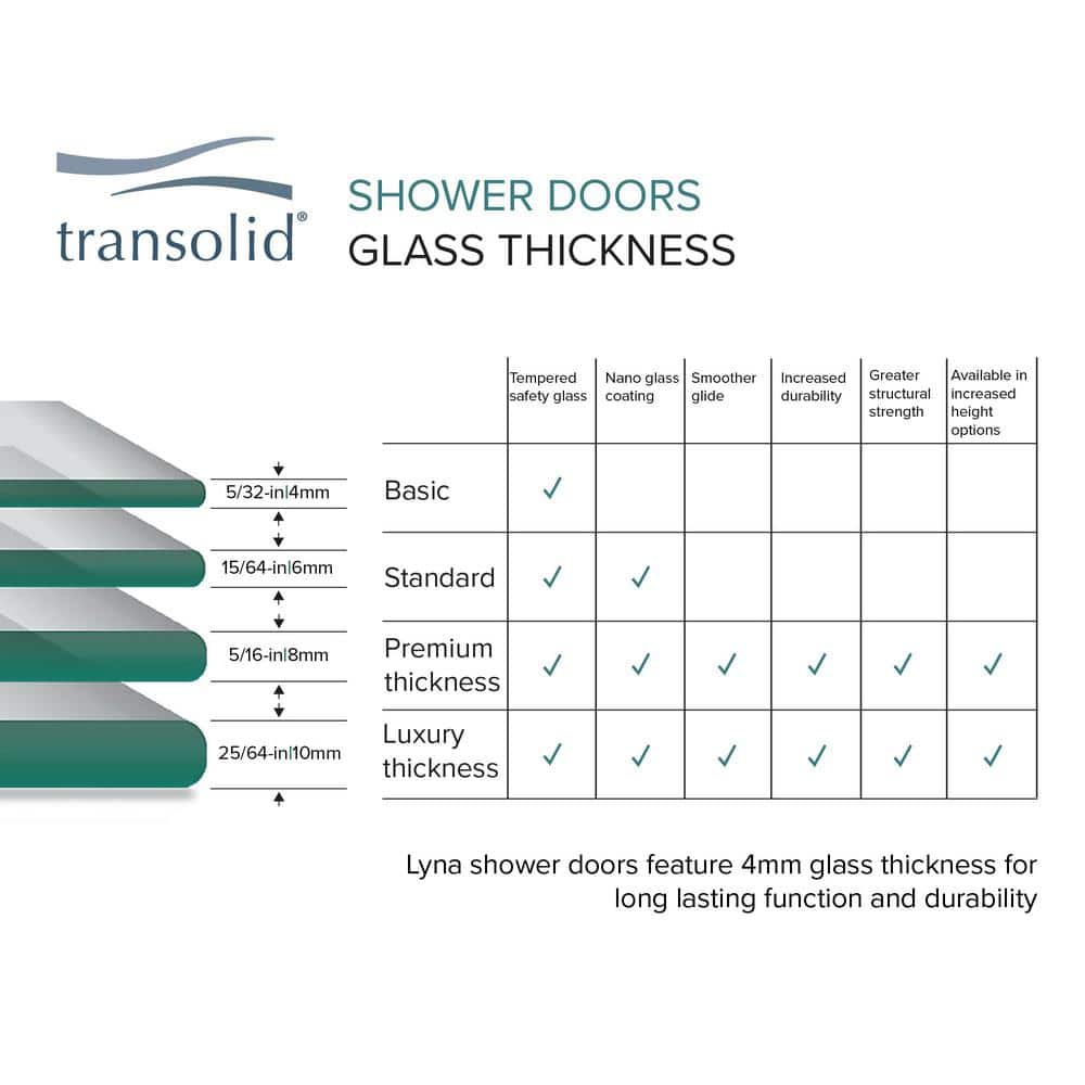 Lyna 24 x 70 Polished Chrome Frameless Pivot Shower Door