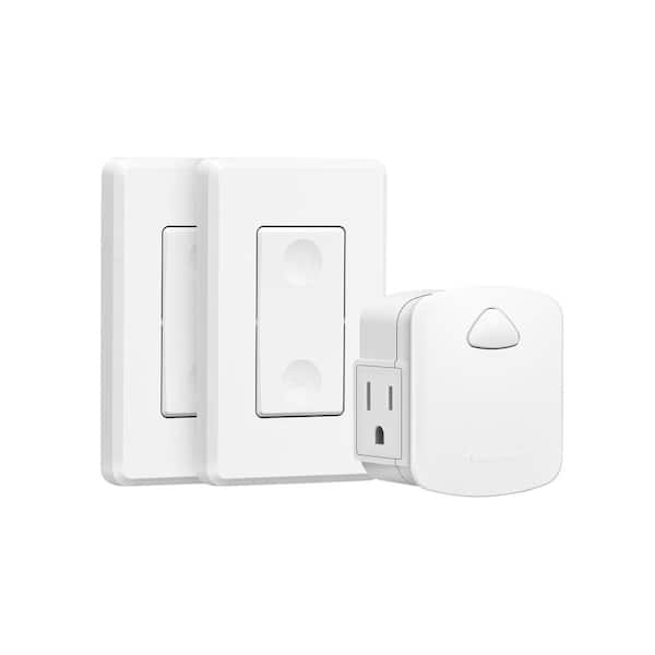 DEWENWILS Wireless Remote Wall Switch and Outlet, 100 ft. RF Range, Compact Side Plug, (1 Outlet ...