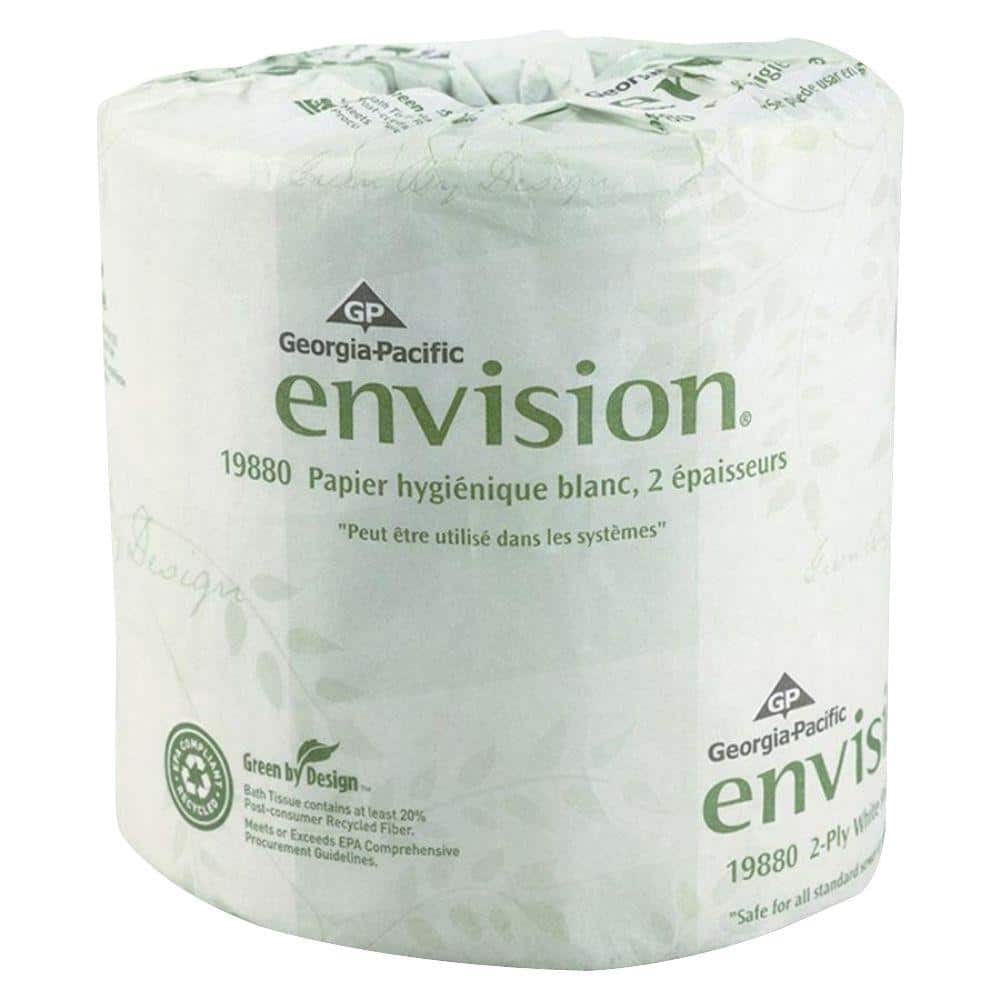 Georgia Pacific Professional Pacific Blue Basic Bathroom Tissue  Septic Safe  2-Ply  White  550 Sheets/Roll  80 Rolls/Carton -GPC1988001
