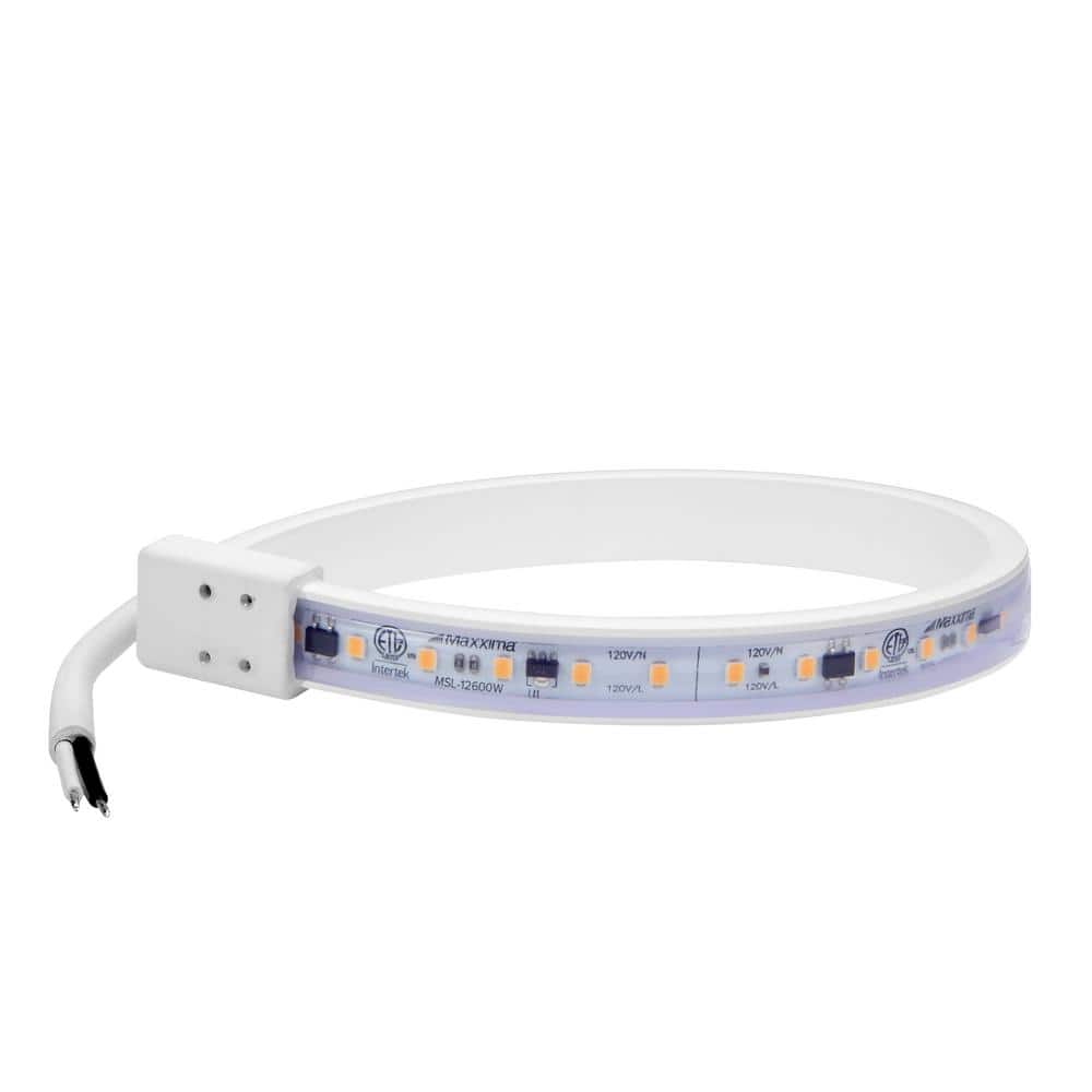 Maxxima 12 in. Hardwired, White, Integrated LED, Under Cabinet