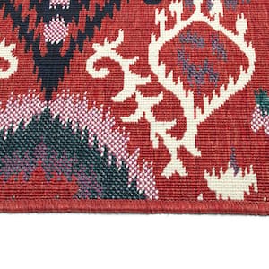 Bitki Collection Red 1'11" x 3'7" Rectangle Residential Indoor-Outdoor Throw Rug