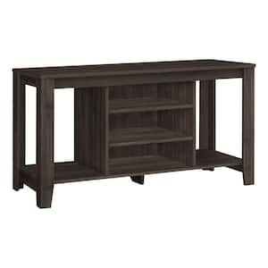 Brown TV Stand Fits TVs up to 55-65 in. with Shelves and Cable Management