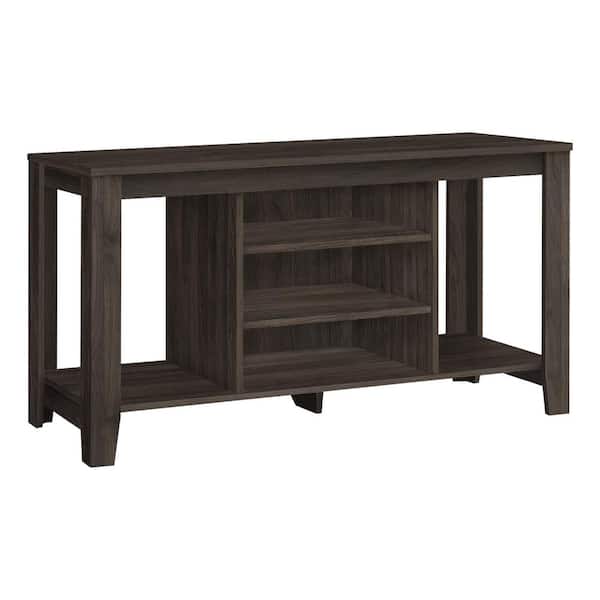 Unbranded Brown TV Stand Fits TVs up to 55-65 in. with Shelves and Cable Management
