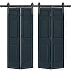 CALHOME 48 in. x 80 in. 6-Panel Charcoal Gray Painted MDF Composite ...