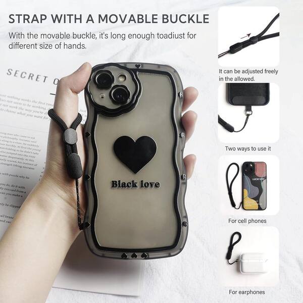 OBJLGEV Universal Crossbody Phone Lanyard with 2-Durable Pads, Adjustable Leather Strap, Wrist and Finger Strap for Smartphone