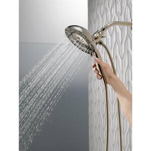 In2ition Two-in-One 5-Spray 6.9 in. Dual Wall Mount Fixed and Handheld H2Okinetic Shower Head in Polished Nickel