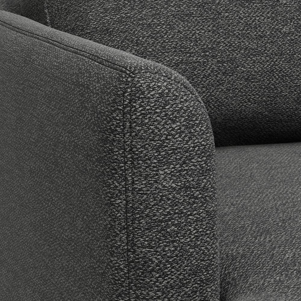 Charcoal Grey 90-Inch Fabric Lawson Sofa with Wood Legs
