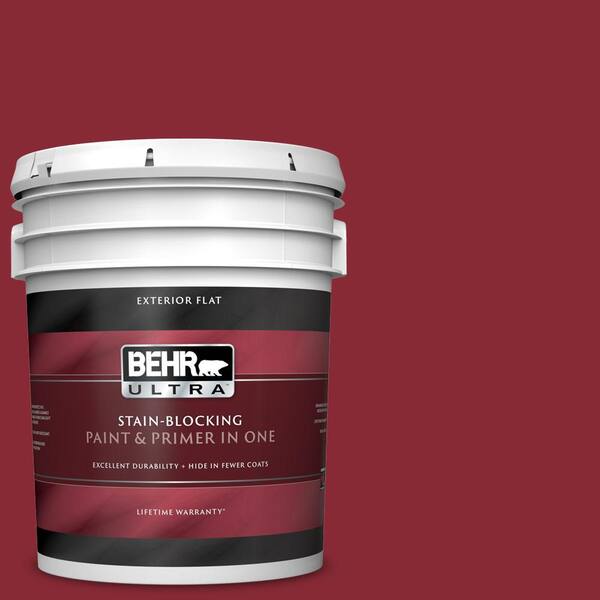 BEHR ULTRA 5 gal. #UL110-20 Apple Polish Flat Exterior Paint and Primer in One