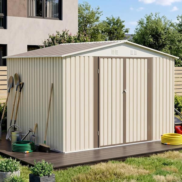 ToolCat 10x8 ft Outdoor Garden Shed with Foundation, Hinge Door