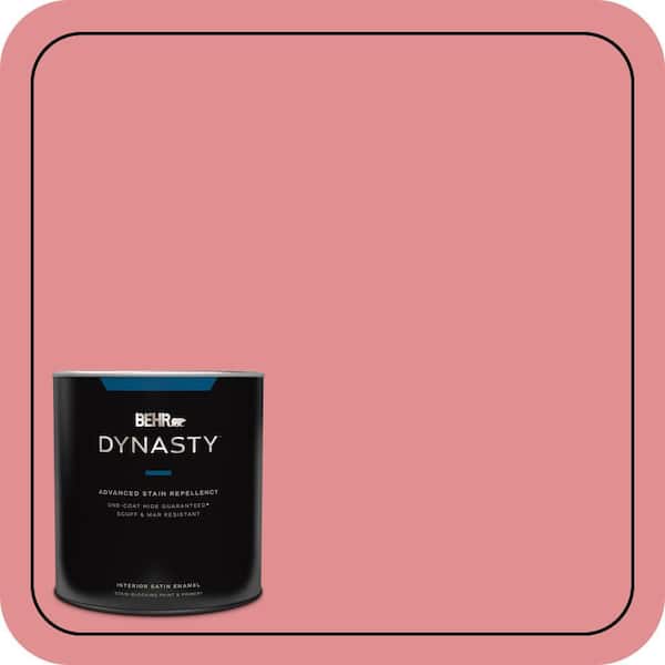 BEHR DYNASTY 1 qt. #140D-4 Fresh Pink Satin Enamel Interior Stain-Blocking Paint and Primer