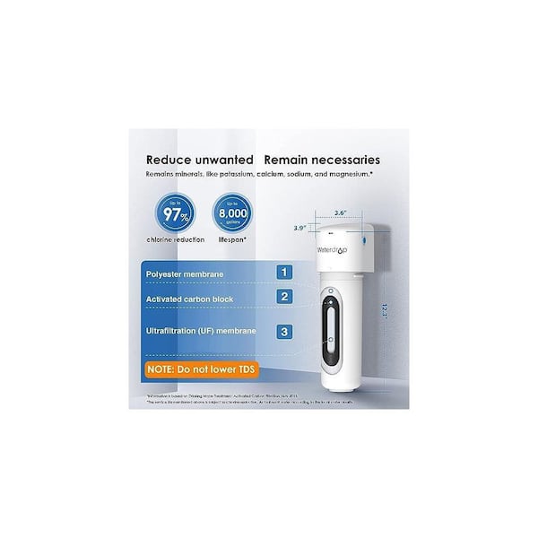 8000 Gal. 0.01 m Long Last Ultra Filtration Under-Sink Water Filter System- Direct Connect to Kitchen Faucet