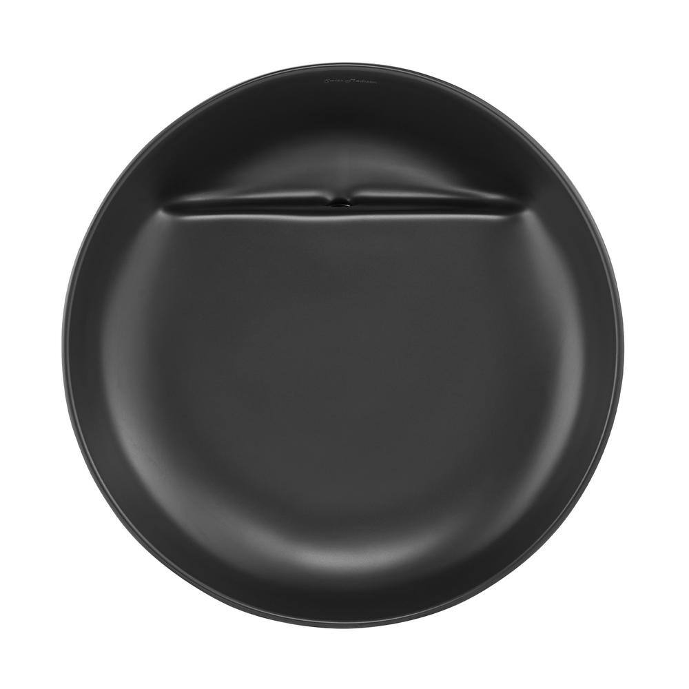 Beau 16.5" Matte Black Round Ceramic Vessel Sink