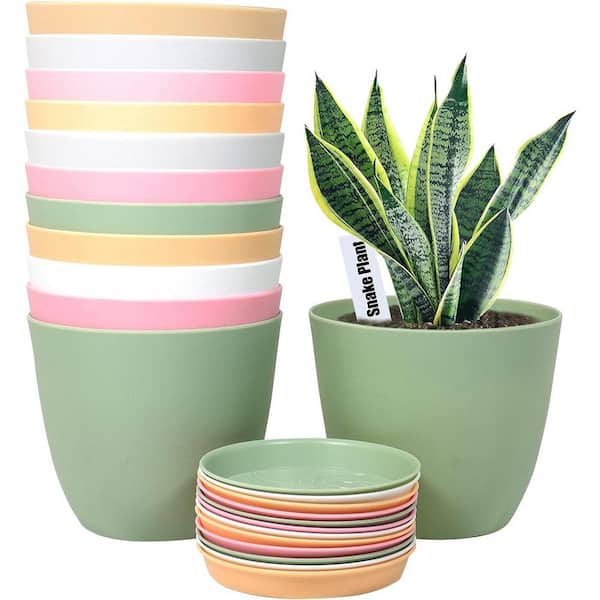 ITOPFOX Modern 6 in. L x 6 in. W x 5.1 in. H Multicolor Plastic Round Indoor Planter (12-Pack)