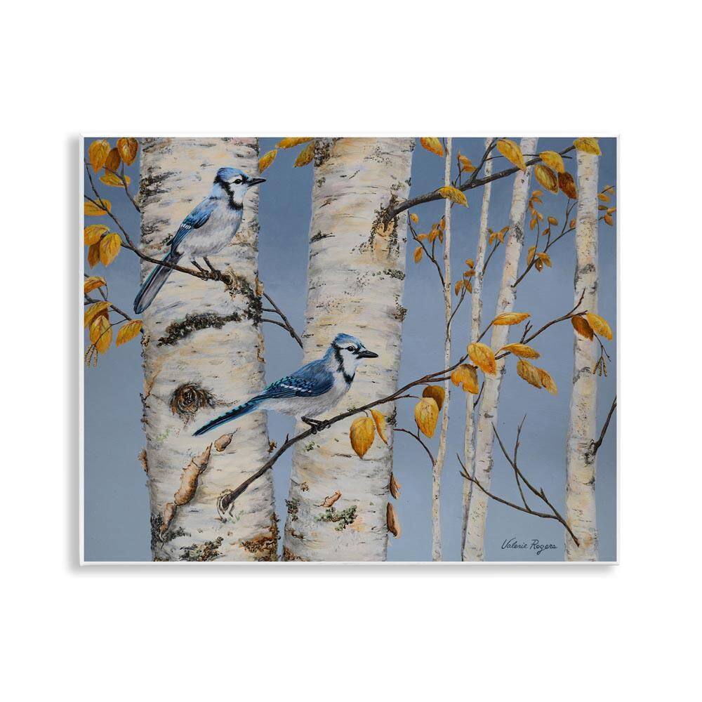 Blue Jay Autumn Day by Valerie Rogers Unframed Nature Graphic Art Print 11 in. x 14 in. price history on PriceWatchPro