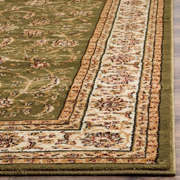 Lyndhurst Sage/Ivory 2 ft. x 12 ft. Antique Floral Border Runner Rug