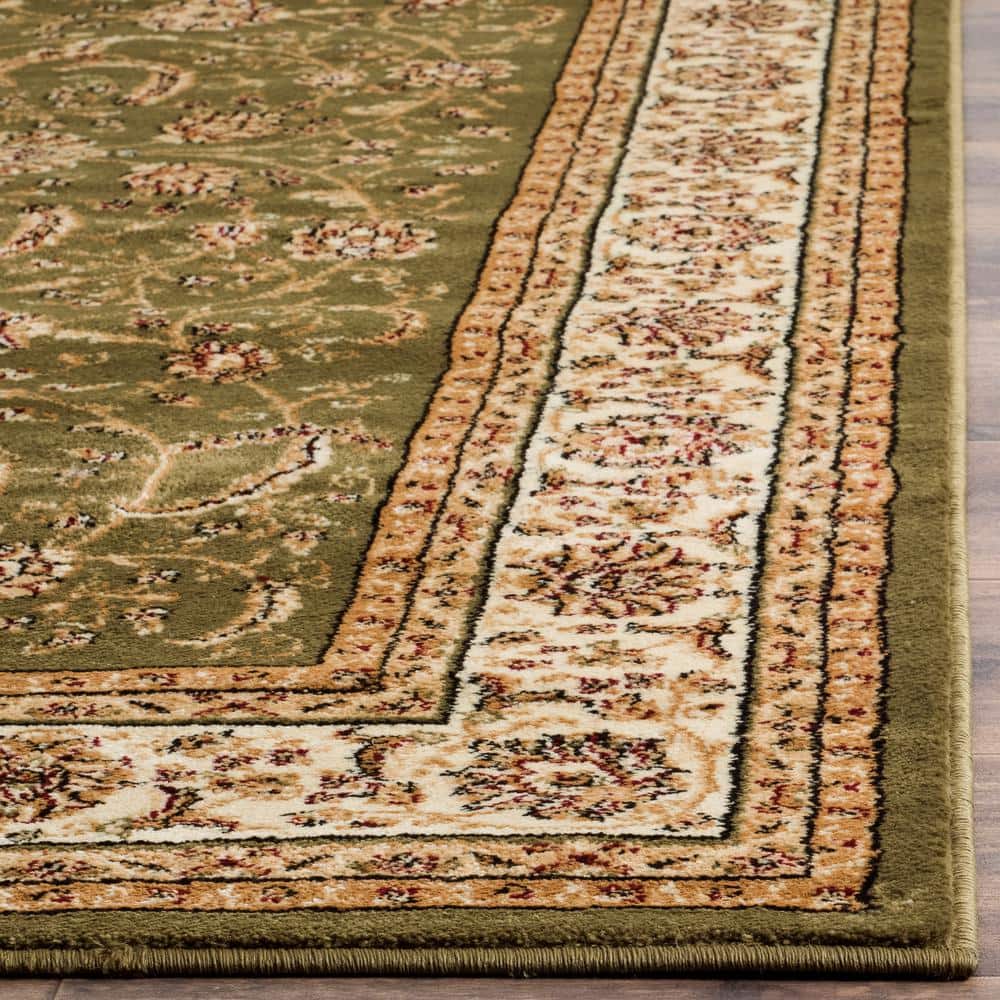 Sage and Ivory Synthetic Rectangular Area Rug, 9' x 12'