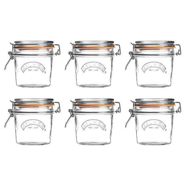 Clip Top Glass Round Clip Top Jar 12 oz. - (Set of 6)
