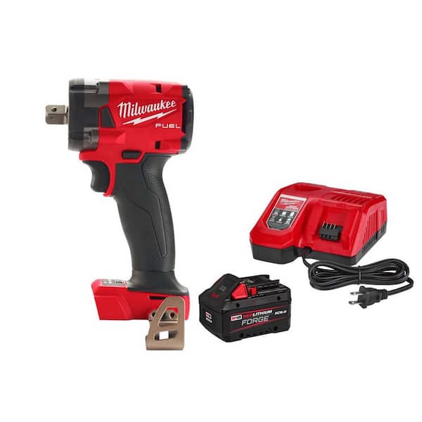 M18 FUEL GEN-3 18V Lith-Ion Brushless Cordless 1/2 in. Compact Impact Wrench w/ FORGE 8. 0Ah Battery & Charger