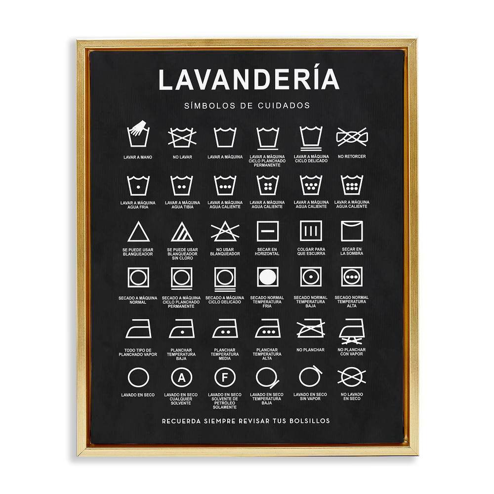 Lavanderia Symbol Guide Black by Lettered and Lined Gold Floater Frame Typography Graphic Art Print 21 in. x 17 in. price history on PriceWatchPro