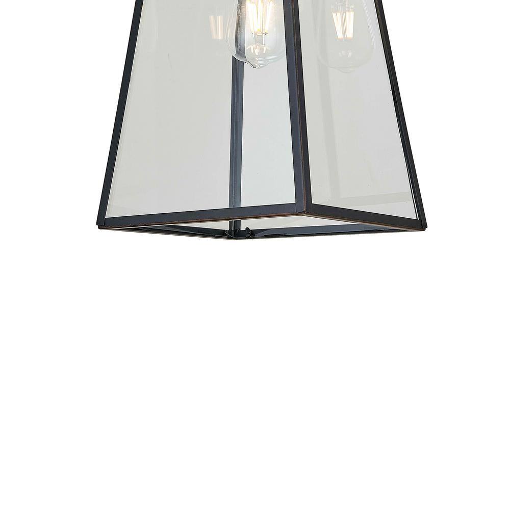 Bronze Dimmable Lantern Sconce with Clear Glass