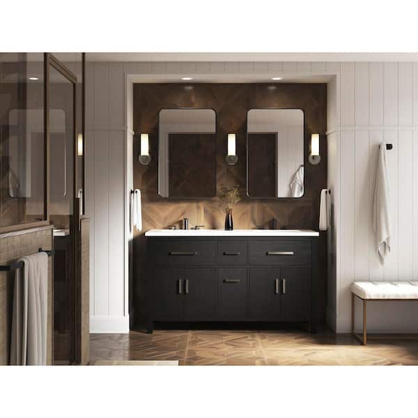 KOHLER Verdera 22-in x 34-in Surface/Recessed Mount Brushed Nickel Mirrored Medicine Cabinet